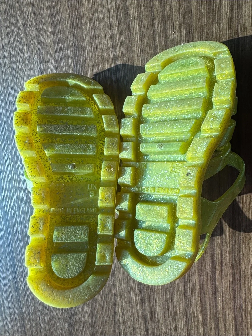 Sophia Webster Mini Glitter Yellow Jelly Sandals with Fruit Charms Size 6
